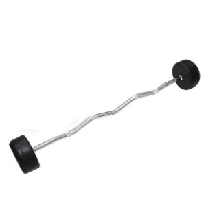 RUBBER COATED CURL BARBELL 10KG LS2033 TA SPORTS