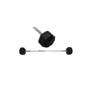 RUBBER HEX BARBELL DB401 W/STRAIGHT BAR 35 KG