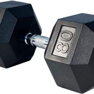 85LB IR92022 HEX DUMBBELL WITH RUBBER HEADS