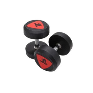 DELUXE RUBBER DUMBBELL-45.0KG LS2023 BLACK
