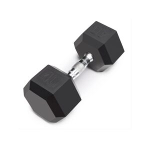 RUBBER HEX DUMBBELL DB6101 40LB W/LOGO