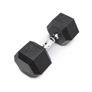RUBBER HEX DUMBBELL DB6101 45LB W/LOGO