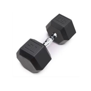 RUBBER HEX DUMBBELL DB6101 50LB W/LOGO