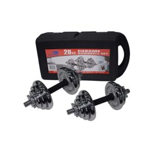 York Fitness Dark Grey Painted Adjustable Dumbbell Set 20Kg Carry Case