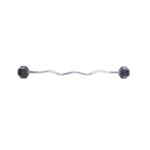 RUBBER HEX BARBELL DB401 W/STRAIGHT BAR 45 KG