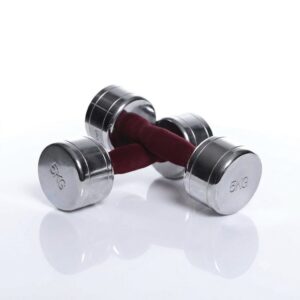CHROMED DUMBELL 9 KG 10510 COLOUR TUFTED HANDLE