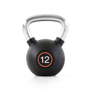 KETTLEBELLS RUBBER IR92007-J 12KG BLK CHROMED HAN