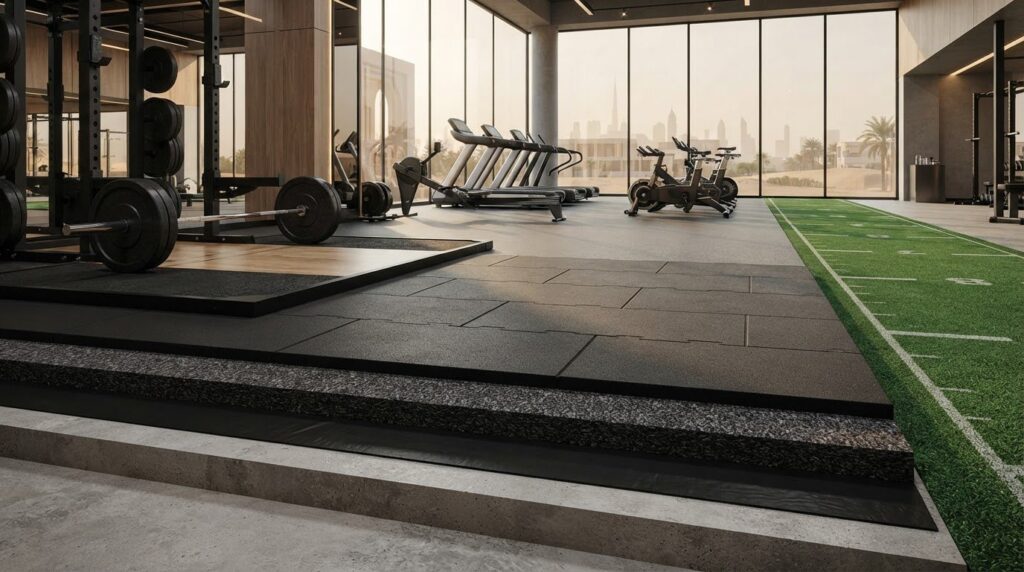 Fitness Flooring UAE: The Technical Guide to Gym Facility Surfaces in 2026
